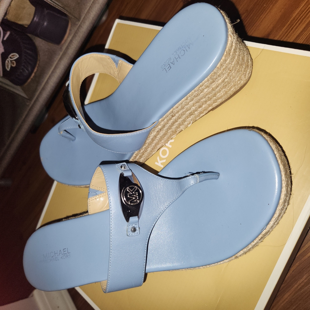 Michael Kors Blue Espadrille Slip-On Sandals